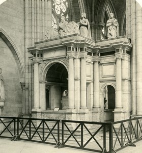 France Paris Basilica of St Denis Tomb Francois I Old NPG Stereoview Photo 1900