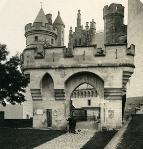 France Pierrefonds Castle main Gate Old NPG Stereoview Photo 1900