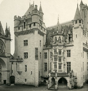 France Pierrefonds Castle Courtyard Old NPG Stereoview Photo 1900