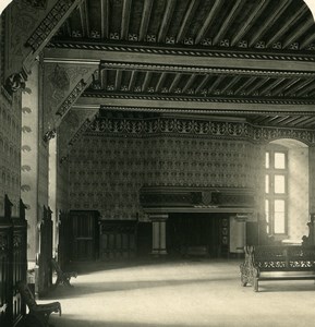 France Pierrefonds Castle Reception Hall Old NPG Stereoview Photo 1900