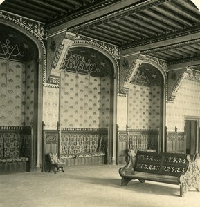 France Pierrefonds Castle Reception Hall Old NPG Stereoview Photo 1900