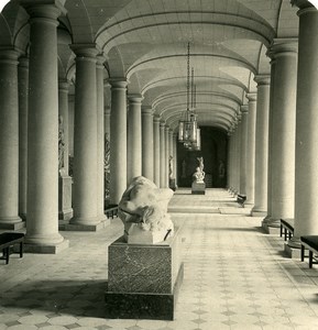 France Compiegne Castle Columns Hall Old NPG Stereoview Photo 1900