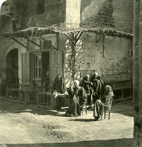 Egypt Luksor Louxor Arab Café Coffee shop Old NPG Stereoview Photo 1900