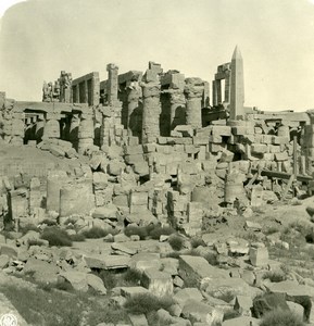 Egypt Luksor Luxor Louxor Karnak Temple Old NPG Stereoview Photo 1900