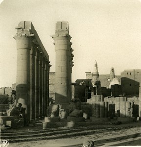 Egypt Luksor Louxor Luxor Jupiter Amun Temple Old NPG Stereoview Photo 1900