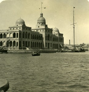 Egypt Port Said Suez Canal Company Offices Old NPG Stereoview Photo 1900