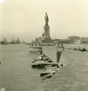 Egypt Port Said Ferdinand de Lesseps Statue Old NPG Stereoview Photo 1900
