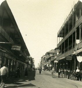 Egypt Port Said Boulevard Street Scene Old NPG Stereoview Photo 1900