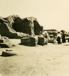 Egypt Louxor Luxor Karnak ? Temple Ruins Old NPG Stereoview Photo 1900