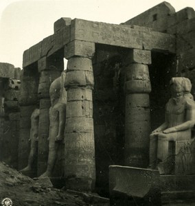 Egypt Luxor Louxor Temple Pylon Old NPG Stereoview Photo 1900