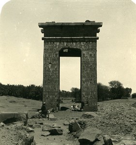Egypt Karnak Portico Gate of Pylon Old NPG Stereoview Photo 1905