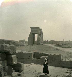 Egypt Karnak Temple Architecture Old NPG Stereoview Photo 1905