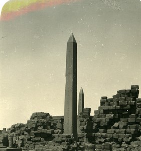 Egypt Karnak Obelisk Obelisque Old NPG Stereoview Photo 1905
