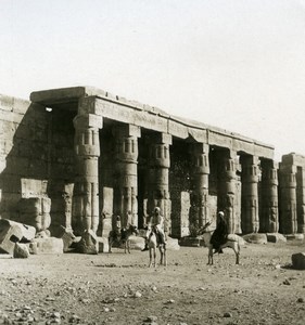 Egypt Kurna Gourna Mortuary Temple of Seti I Old NPG Stereoview Photo 1906