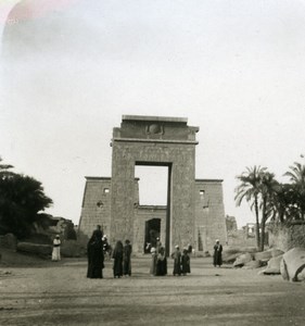 Egypt Karnak Temple of Khonsu Gateway Old NPG Stereoview Photo 1906