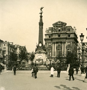 Belgium Brussels Bruxelles Anspach Monument Old NPG Stereoview Photo 1900