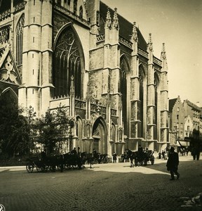 Belgium Brussels Bruxelles St. Gudula Cathedral Old NPG Stereoview Photo 1900