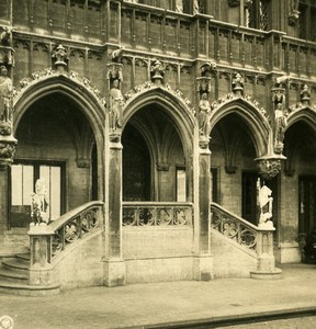 Belgium Brussels City Hall Stairs Old NPG Stereoview Photo 1900