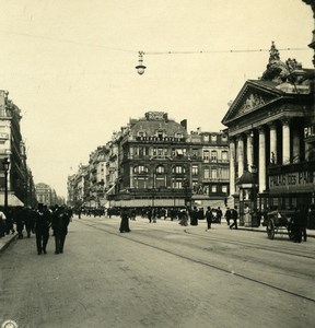 Belgium Brussels Anspach Boulevard Old NPG Stereoview Photo 1900