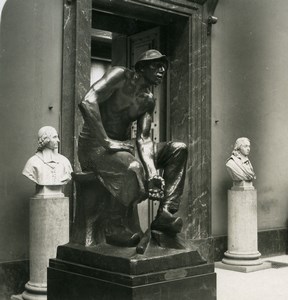 Belgium Brussels Sculpture Museum Meunier Puddleur Old NPG Stereoview Photo 1900