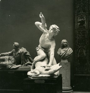 Belgium Brussels Sculpture Museum Cuypers Hallali Old NPG Stereoview Photo 1900