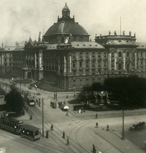 Germany Munich Courthouse Tramway Old Photo Stereoview NPG 1900