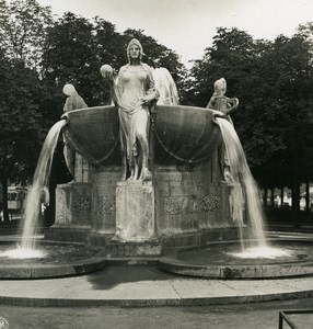 Germany Munich Nornenbrunnen Fountain Old Photo Stereoview NPG 1907