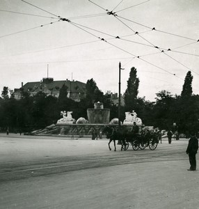 Germany Munich Fountain Wittelsbacherbrunnen Old Photo Stereoview NPG 1900