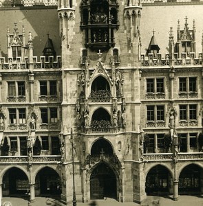 Germany Munich City Hall Rathaus Kunstuhr Old Photo Stereoview NPG 1900