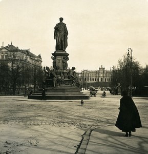 Germany Munich Maximilian II Statue München Old Photo Stereoview NPG 1900