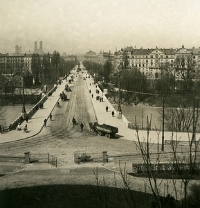 Germany Munich Maximilianstrasse Panorama Old Photo Stereoview NPG 1900