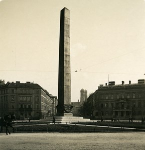 Germany Munich Obelisk München Old Photo Stereoview NPG 1900