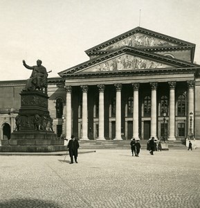 Germany Munich National Theatre München Old Photo Stereoview NPG 1900