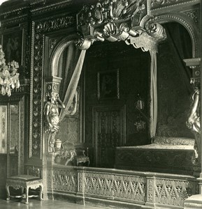 Germany Munich Residenz Royal Palace Papal Bedroom Old Photo Stereoview NPG 1900