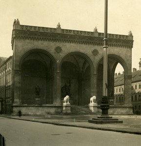 Germany Munich Feldherrnhalle Loggia München Old Photo Stereoview NPG 1900