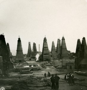 Caucase Transcaucasie Bakou Puits de Naphte Azerbaïdjan Bakı Ancienne Photo Stereo NPG 1906