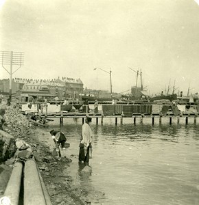 Caucasus Azerbaijan Baku harbour view Bakı Old Photo Stereoview NPG 1906