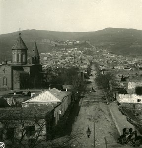 Caucase Transcaucasie Derbent Panorama Dagestan Russie Ancienne Photo Stereo NPG 1906