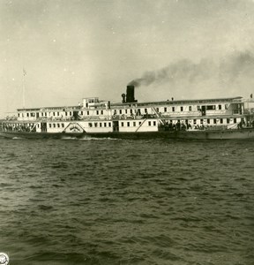 Russie Paquebot a Vapeur sur la Volga Ancienne Photo Stereo NPG 1906