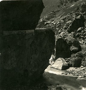 Caucase Transcaucasie Route militaire de Georgie gorge de Kasar Ancienne Photo Stereo NPG 1906