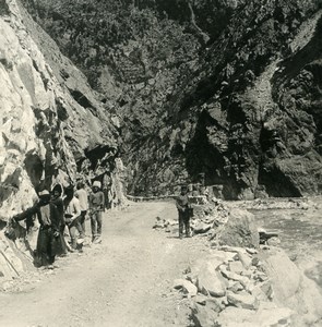 Caucase Transcaucasie Route militaire de Georgie Porte du Caucase Ancienne Photo Stereo NPG 1906