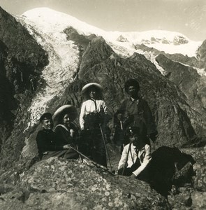 Caucase Transcaucasie Route militaire de Georgie Glacier de Dewdorak Ancienne Photo Stereo NPG 1906