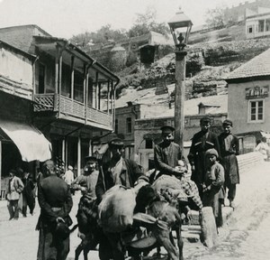 Caucase Georgie Tiflis Meidan Rue Commercante Tbilissi თბილისი Ancienne Photo Stereo NPG 1906