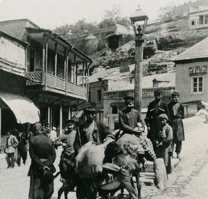 Caucasus Georgia Tiflis Meidan Busy Street Tbilisi Old Photo Stereoview NPG 1906