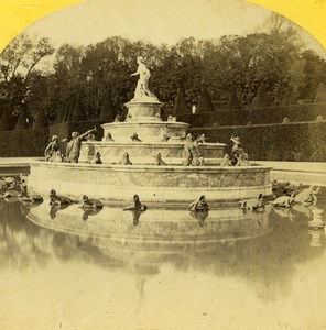 France Versailles Castle Latone Queen of Frogs Old Photo Stereoview 1870
