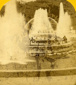 France Versailles Castle Grandes Eaux Old Paris Instantané Photo Stereoview 1860