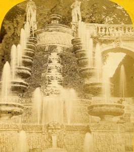 France Saint Cloud Fountain Grandes Eaux Paris Instantané Photo Stereoview 1860