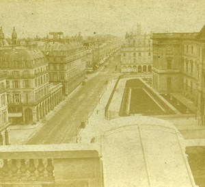 France Paris Rue de Rivoli Street Old Photo Stereoview 1860