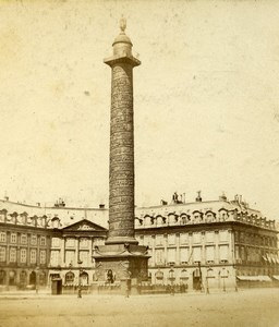 France Paris Colonne Vendome Place Old Photo Stereoview 1870