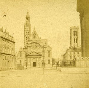 France Paris Eglise Saint Etienne du Mont Church Old Photo Stereoview 1870